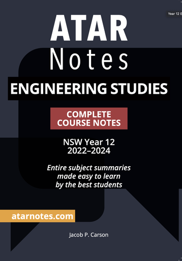 (NEW) ATAR Notes HSC Engineering Studies Year 12 Notes (2024-2026)